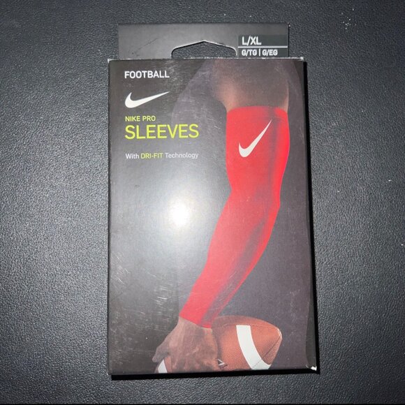 Nike Pro Combat Dri Fit Football Arm Sleeves Sz L/XL New 2x Sleeves Red - Picture 1 of 1